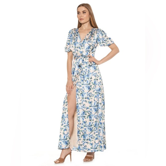 Alexia Admor Blue Floral Midi Dress - Picture 1 of 7